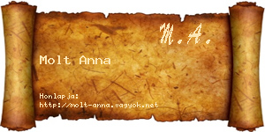 Molt Anna névjegykártya